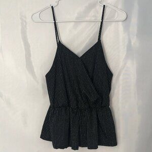 21 SAINTS Black Silver Stripes Shoulder Strap Top Size M